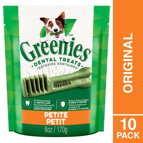 Gâteries dentaires naturelles pour chiens adultes Greenies Original PETIT format 5-45 Gâteries