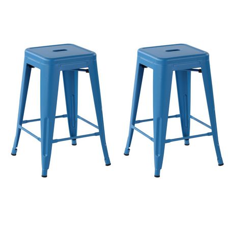 Homycasa 24 Inch Backless Metal Counter Stools Walmart Canada   6000205894753 