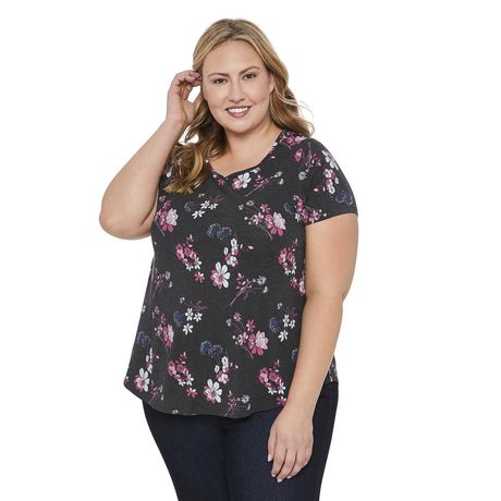 George Plus Women's Lattice Back Scoop Neck Tee | Walmart Canada