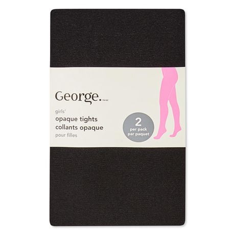 George Girls' Opaque Tight 2-Pack, Sizes 4-12