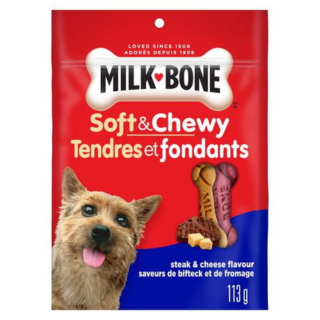 Milk-Bone Soft & Chewy Dog Treats, Steak & Cheese Flavour, 113g
