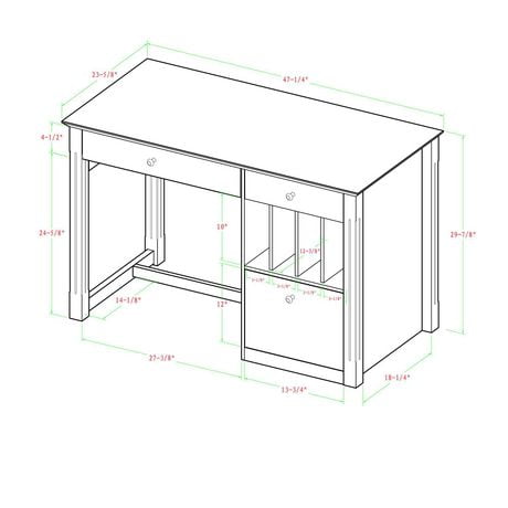 Manor Park Modern Simple Wood Computer Desk White Walmart Canada