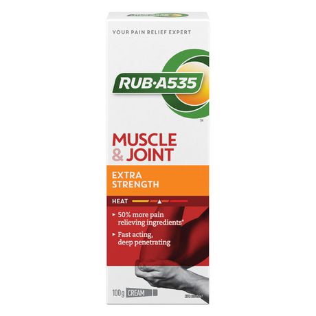RUB A535 Muscle & Joint Pain Relief Heat Cream, Extra Strength, 100g Cream