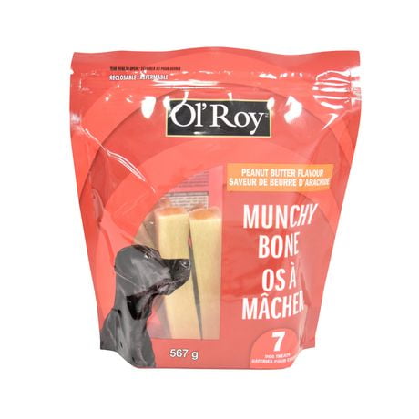 Ol' Roy Munchy Bone Value Pack Peanut Butter Flavour, Helps control plaque and tartar