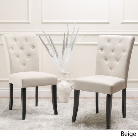 Marla Beige Tufted Dining Chair 2pk | Walmart Canada