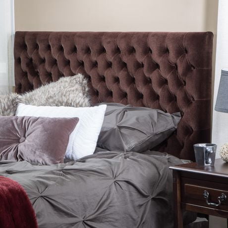 Elina Chocolate Brown Tufted Fabric King/ Cal King Headboard | Walmart