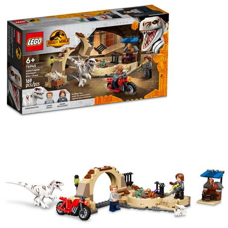 LEGO Jurassic World Atrociraptor Dinosaur: Bike Chase 76945 Toy Building Kit (169 Pieces)