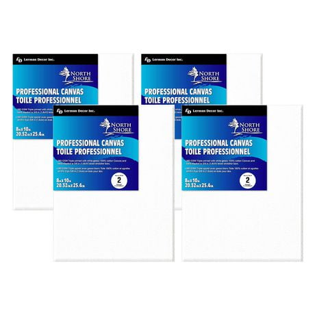 North Shore Professional Canvas 8" x 10" 4 pack