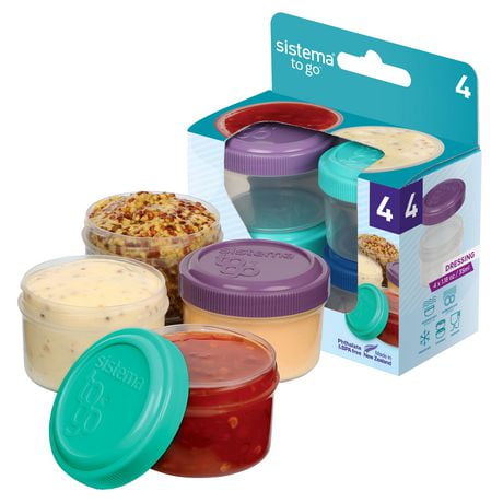 Sistema to Go Dressing Food Storage Containers, 35ml, Set of 4