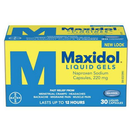 Maxidol Liquid Gels, Menstrual Pain Relief, 30 Liquid Capsules