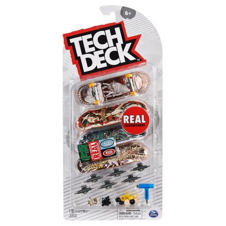 Tech Deck, Ultra DLX Fingerboard 4-Pack, Real Skateboards, Collectible and Customizable Mini Skateboards, Kids Toys for Ages 6 and up