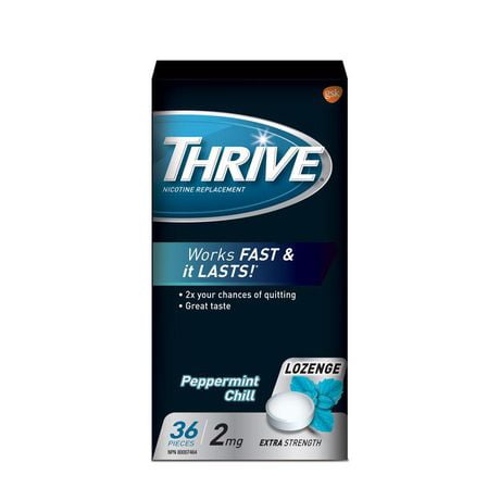 Thrive Lozenges 2mg Regular Strength Nicotine Replacement, Peppermint, 36 count
