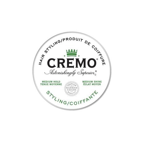 Cremo Thickening Hair Styling Pomade, High Hold, Low Shine, 113g