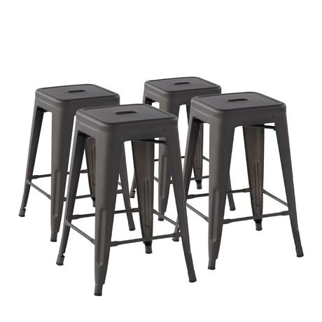 Homycasa 24 Inch Backless Metal Counter Stools Set Of 4 Walmart Canada   6000205897487 