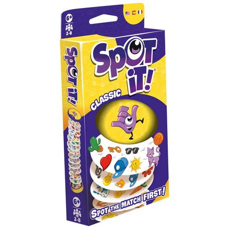 Zygomatic - Spot It - Dobble - Classic - Eco - New 2024 - Internationnaly Known Fun With New Design - Fast Paced - Easy to Learn - Fun Games For Kids and Adults - Family Game Night - For Years 6+ 15 Minutes of Play Time - 2 to 8 Players, SPOT IT! / DOBBLE - CLASSIC (BLISTER-ECO ML)