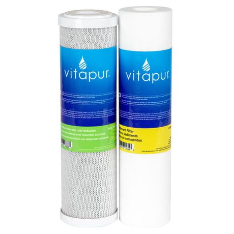 Vitapur® Filter Replacement Kit for Under-Sink Water Filtration System PUN2FS, Universal Filter Style