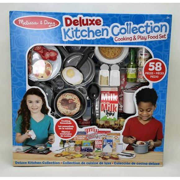Melissa & Doug Deluxe Kitchen Collection Cooking & Play Food Set 58 pc