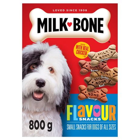 Milk-Bone Flavour Snacks Assorted Meat Flavours Crunchy Biscuit Dog Treats, Small, 800g