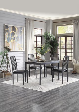 Topline Home Furnishings Grey Wood Veneer Dining Table Walmart Canada