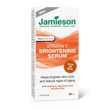 Jamieson Provitamina Sérum éclaircissant à la vitamine C Avec la vitamine C, l’acide hyaluronique & l’aloès