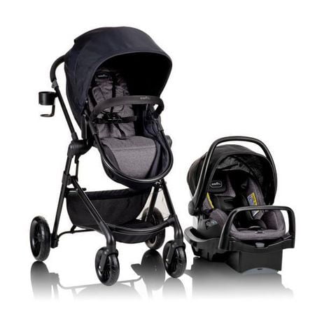 Evenflo Pivot Travel System LiteMax Infant Car Seat - Casual Grey, Pivot Travel System w/LiteMax Infant Car seat
