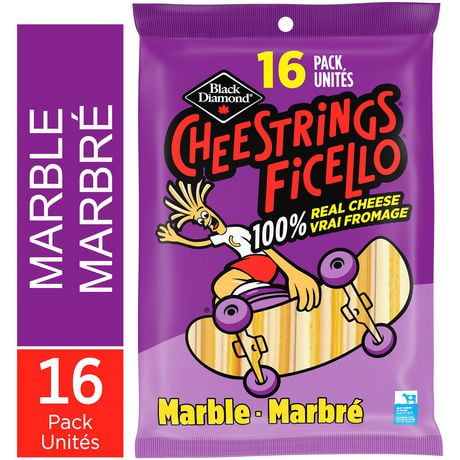 Black Diamond Cheestrings Marble Cheese, 16 units, 16 Pack