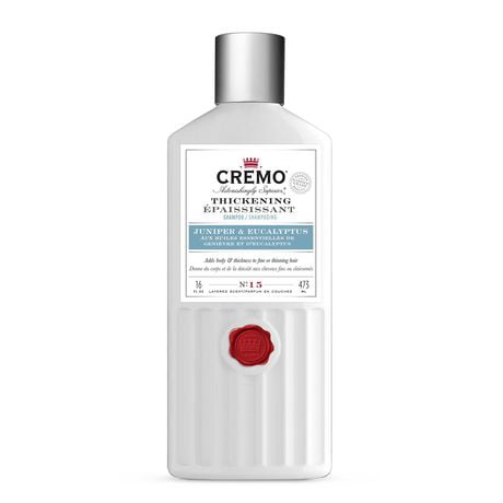 Cremo Thickening Shampoo Juniper & Eucalyptus, Add Body, Texture & Volume, 473 ml (16 FL OZ)