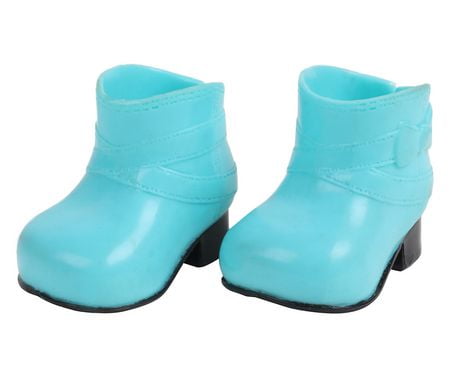 blue platform booties