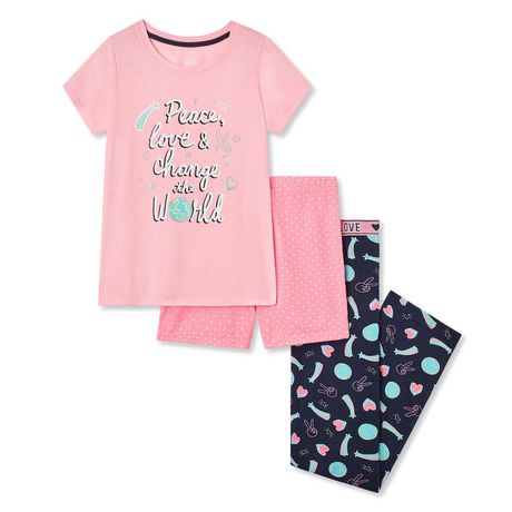George Girls' 3-Piece Pajama Set | Walmart Canada