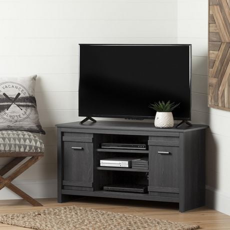 South Shore Exhibit Corner TV Stand, for Tvs up to 42'', Gray Oak