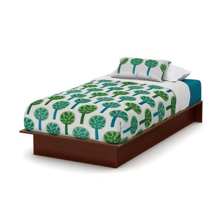 South Shore Smart Basics Twin Platform Bed (39 in.), Royal Cherry