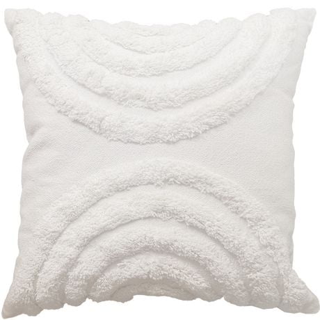 hometrends Sonic White Decorative Cushion, 18" x 18", modern