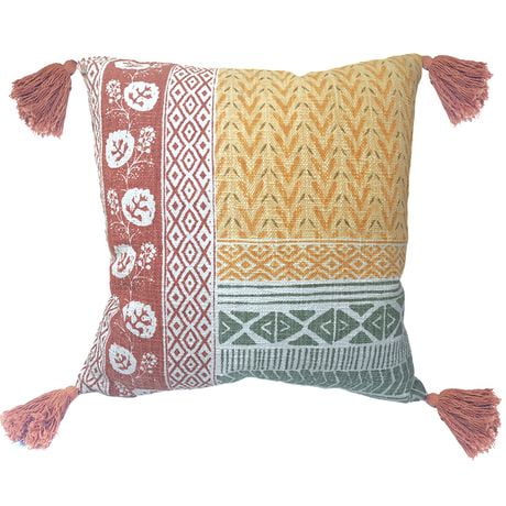 hometrends Fieldstone Patch Decorative Pillow, 18"x18"