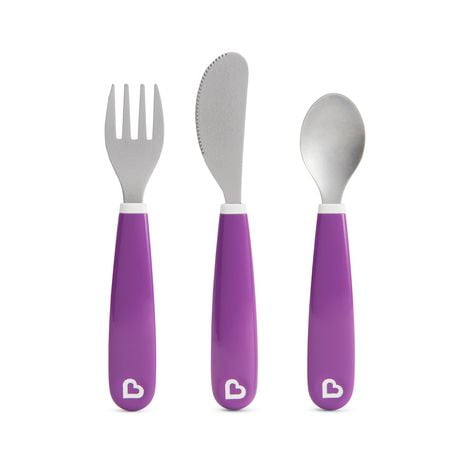 Ensemble fourchette, couteau et cuillère Splash pour tout-petit-Violet