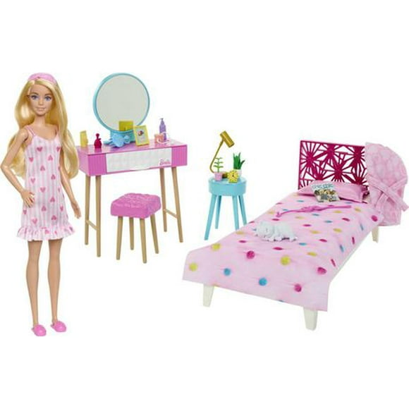 Barbie-La Chambre de Barbie-Coffret poupée, meubles et accessoires