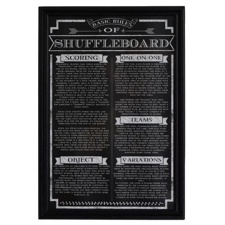 Hathaway Shuffleboard Game Rules Wall Art
