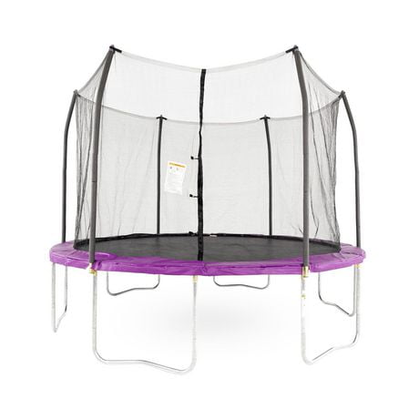 SKYWALKER TRAMPOLINES Trampoline d'extérieur rond violet de 12 pieds pour enfants avec filet de sécurité et coussin à ressorts, homologation ASTM, résistant à la rouille