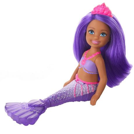 Barbie Dreamtopia Chelsea Mermaid Doll, 6.5-inch with Purple Hair and ...