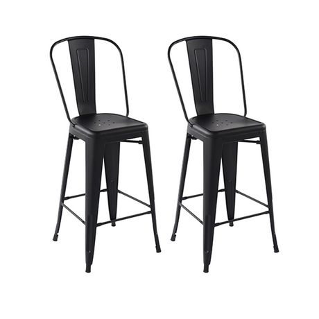 Homycasa 29 Inch Slat Back Metal Bar Stools Set Of 2 Walmart Canada   6000205905431 