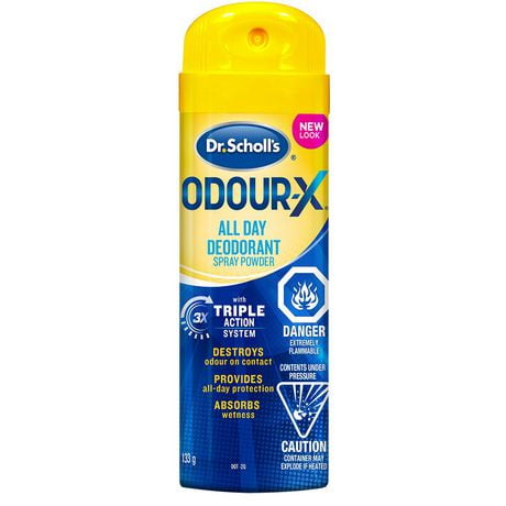 Dr. Scholl's Odour-X Poudre Déodorante en Aérosol Pour Toute la Journée 133g