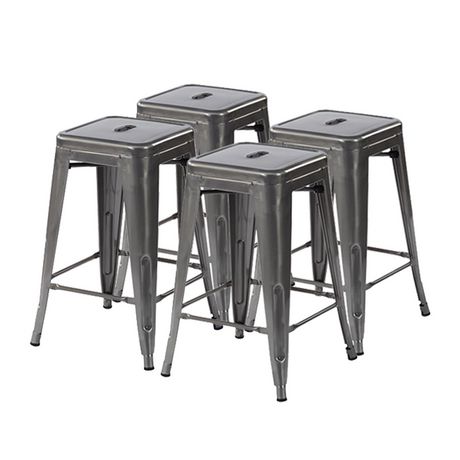 Homycasa 24 Inch Backless Metal Counter Stools Set Of 4 Walmart Canada   6000205905553 