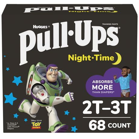 Pull-Ups Night Time Training Pants, Giga Pack, Size 2T-3T, 68 Count, Sizes: 2T-3T