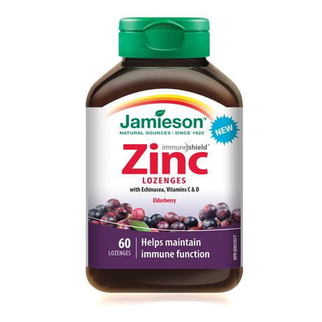 Jamieson Pastilles de Zinc avec Échinacée, Vitamines C et D 60 pastilles