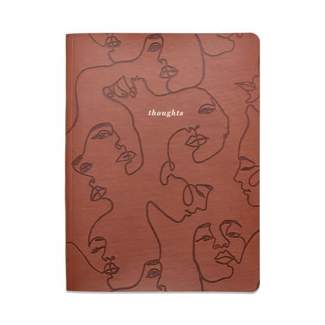 THINK INK LEATHERETTE JOURNAL- TERRA COTTA THOUGHTS, 6in x 8in, 180 pages
