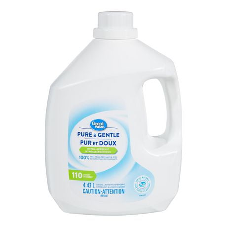 Great Value Pure & Gentle Hypoallergenic Laundry Detergent, GV Pure & Gentle Hypo Detergent 110loads