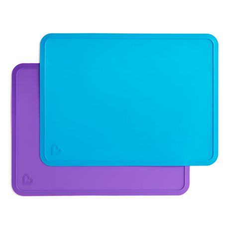 Munchkin Spotless Silicone Placemats - 2 Pack (Purple/Blue)