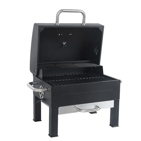 Backyard Grill Premium Portable Charcoal Grill, Black and Stainless ...