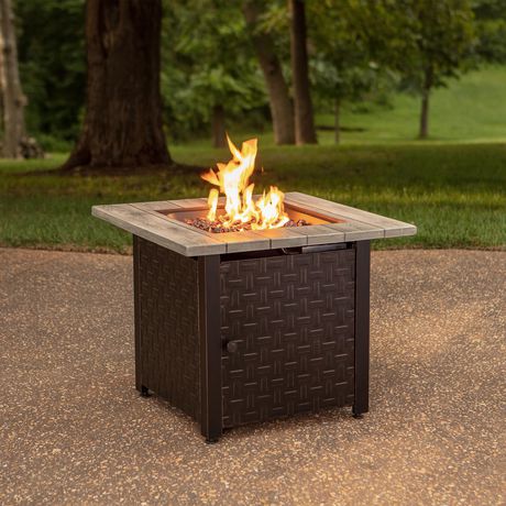 Hometrends 30 Inch Harrington Outdoor, Dual Fire Pit Gas And Wood