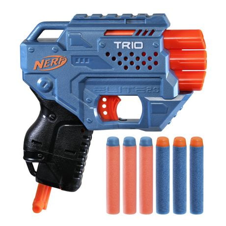 Nerf Elite 2.0 Trio SD-3 Blaster -- Includes 6 Official Nerf Darts -- 3-Barrel Blasting -- Tactical Rail for Customizing Capability, Ages 8 and up
