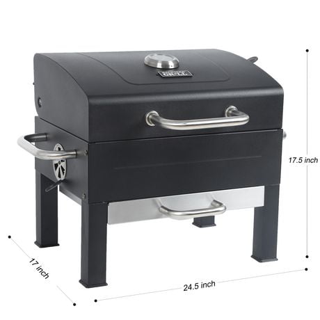 Backyard Grill Premium Portable Charcoal Grill, Black and Stainless ...